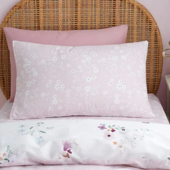 Reversible Duvet Cover Set - Pink, Polycotton