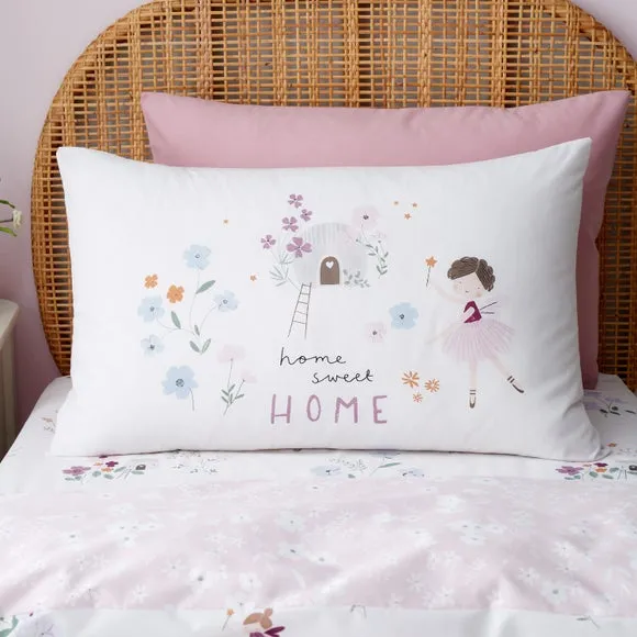 Reversible Duvet Cover Set - Pink, Polycotton