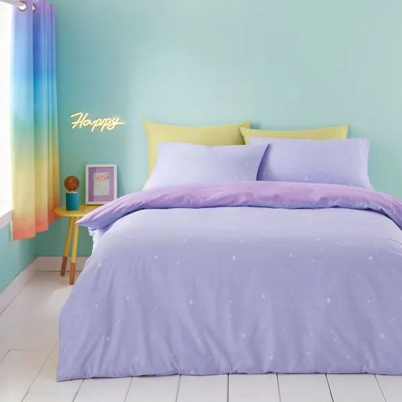 Reversible Duvet Cover Set - Rainbow, Polycotton