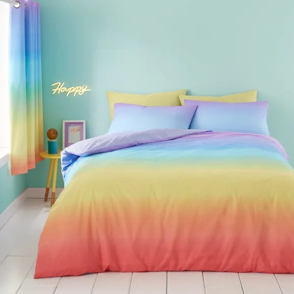 Reversible Duvet Cover Set - Rainbow, Polycotton image