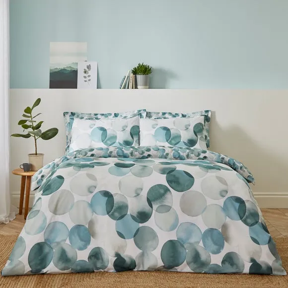 Reversible Duvet Cover Set - Teal, Polycotton image