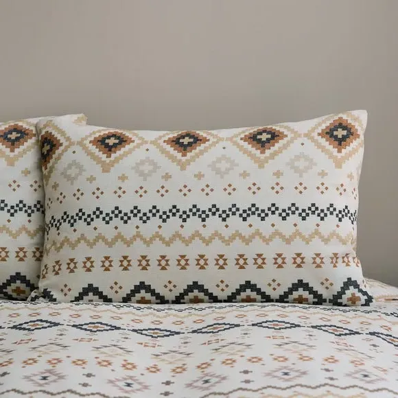 Reversible Duvet Cover Set - Terracotta, Polycotton