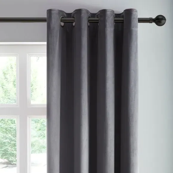 Reversible Eyelet Curtains - Wine, Velour image