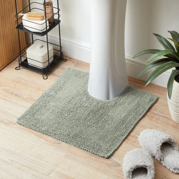 Reversible Pedestal Mat - Sage, Cotton