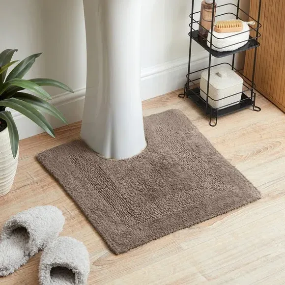 Reversible Pedestal Mat - Taupe, Cotton