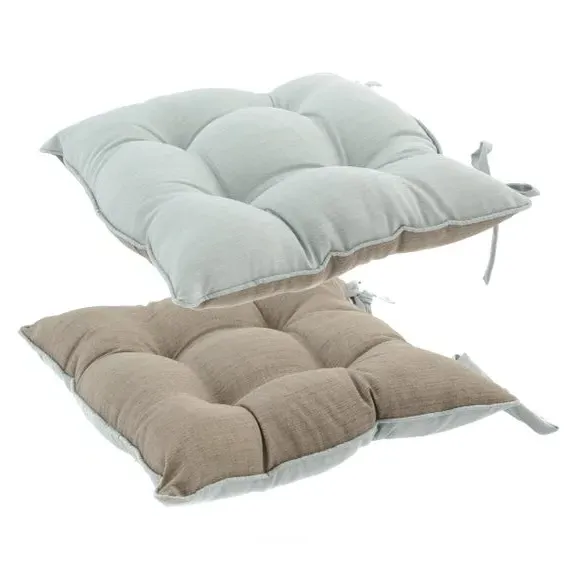 Reversible Seat Pad - Duck Egg, Fabric image