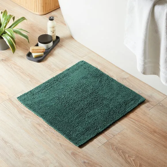 Reversible Shower Mat - Bottle Green, Cotton image