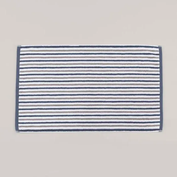 Reversible Stripe Bath Mat - Charcoal, Cotton