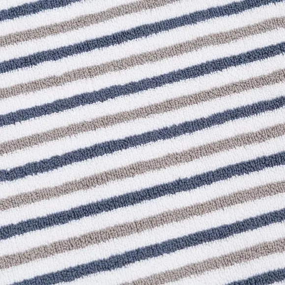 Reversible Stripe Bath Mat - Charcoal, Cotton