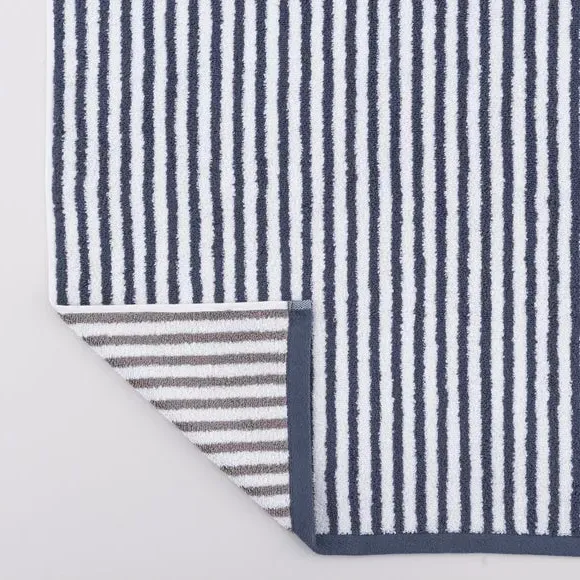 Reversible Striped Towel - Charcoal, Cotton