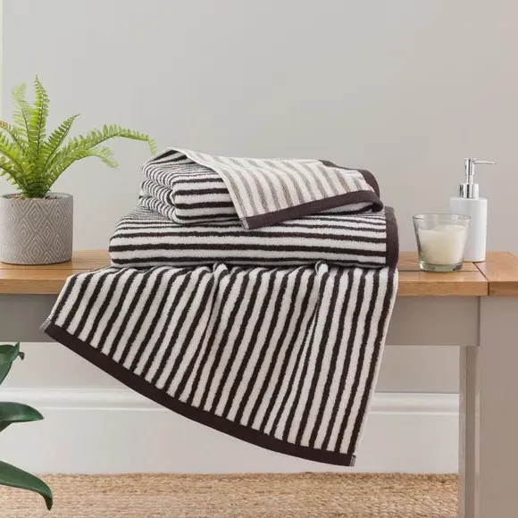 Reversible Striped Towel - Dark Raisin, Cotton