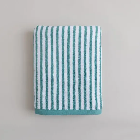 Reversible Striped Towel - Kingfisher, Cotton