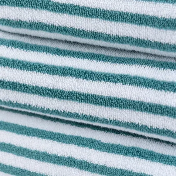 Reversible Striped Towel - Kingfisher, Cotton
