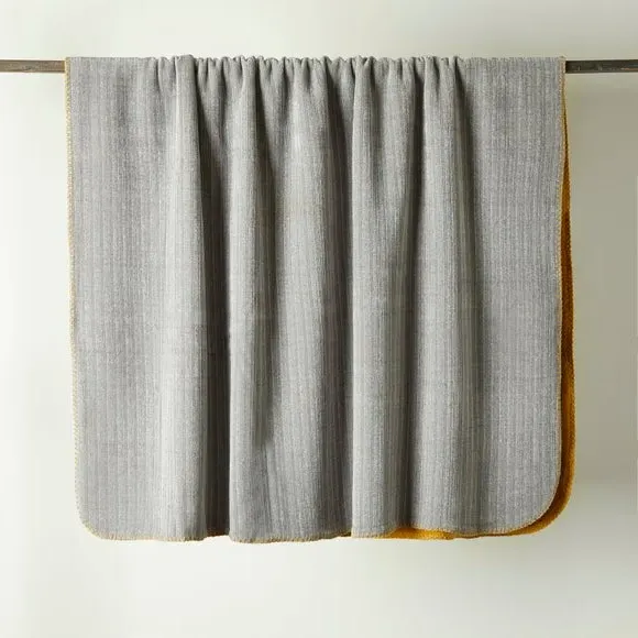 Reversible Throw Blanket - Ochre, Chenille