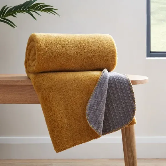 Reversible Throw Blanket - Ochre, Chenille image