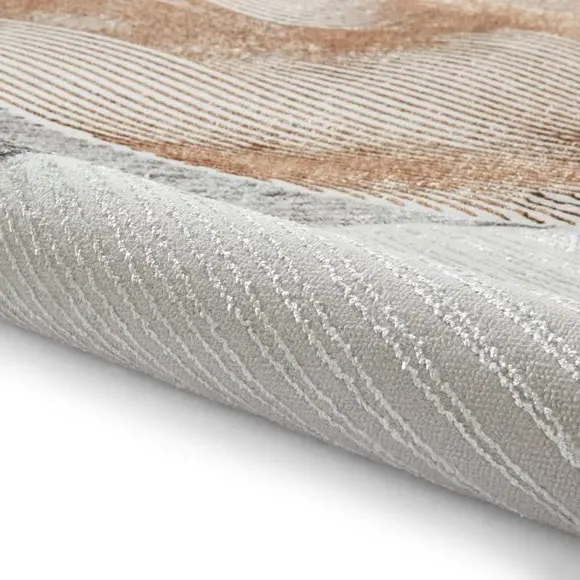 Ribbed Art Deco Rug with Metallic Effect - Gold