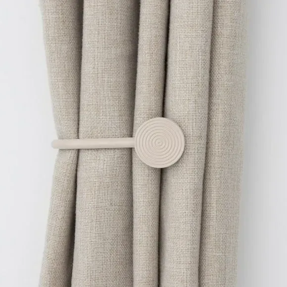 Ribbed Curtain Holdbacks - Off-White, Metal image