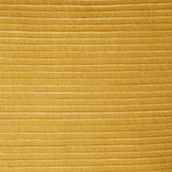 Ribbed Cushion with Zip Fastening - Ochre, Cotton