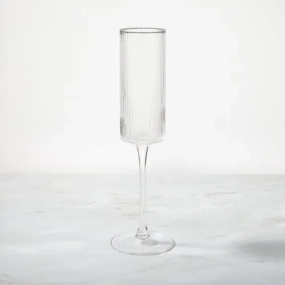 Ribbed Flute Glass - Clear image