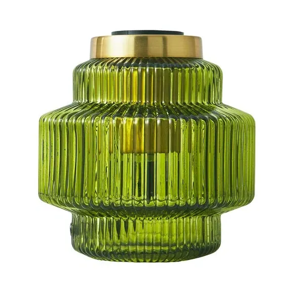 Ribbed Glass Table Lamp Base - Green