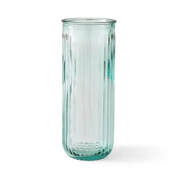Ribbed Glass Vase - Green, Recycled Glass