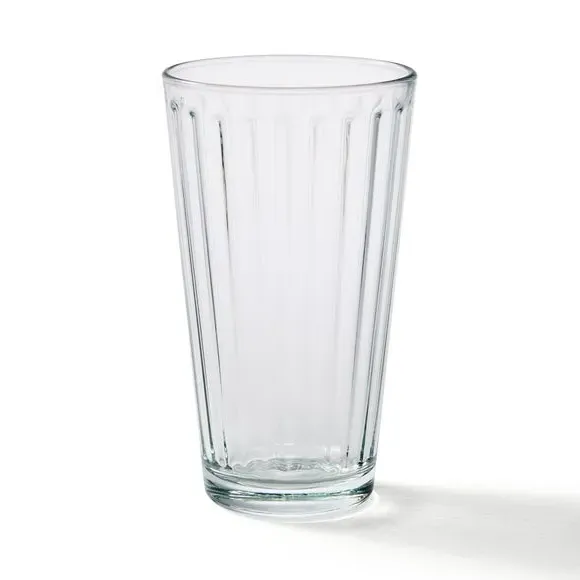 Ribbed Highball Glass - Clear, Soda Lime Glass