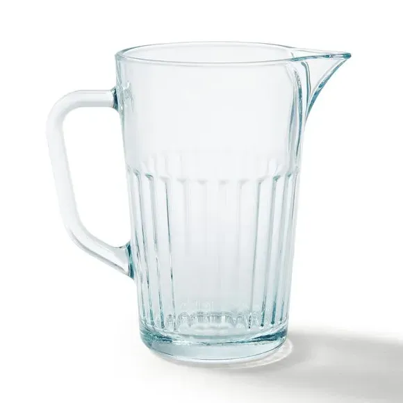 Ribbed Jug - Clear, Soda Lime Glass