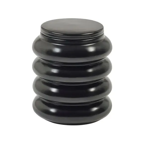 Ribbed Kitchen Canister - Black, Stoneware
