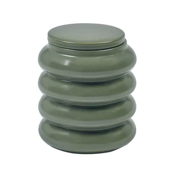 Ribbed Kitchen Canister - Olive, Stoneware