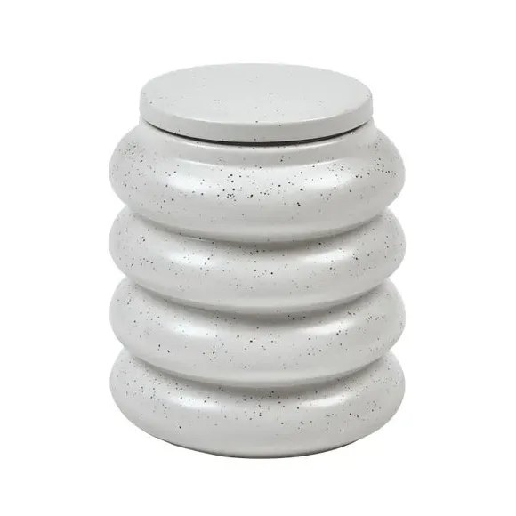 Ribbed Kitchen Canister - Stone, Stoneware