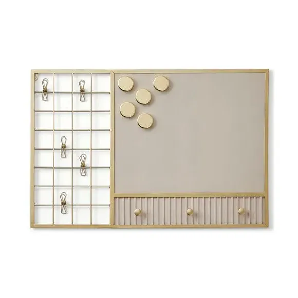 Ribbed Magnetic Notice Board - Natural, Wood