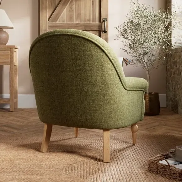Ribbed Occasional Armchair - Soft Olive, Chenille