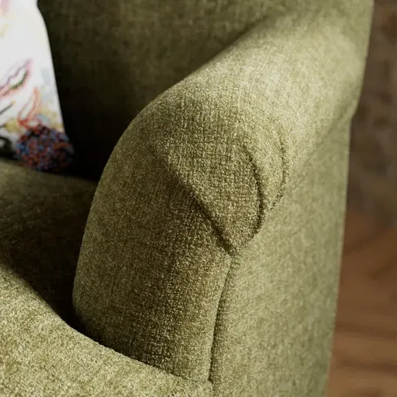 Ribbed Occasional Armchair - Soft Olive, Chenille