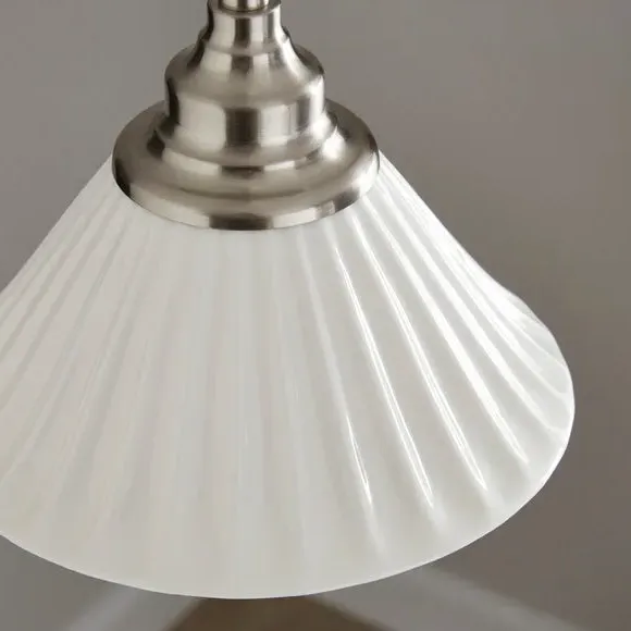 Ribbed Pendant Light - White, Ceramic