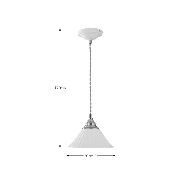 Ribbed Pendant Light - White, Ceramic
