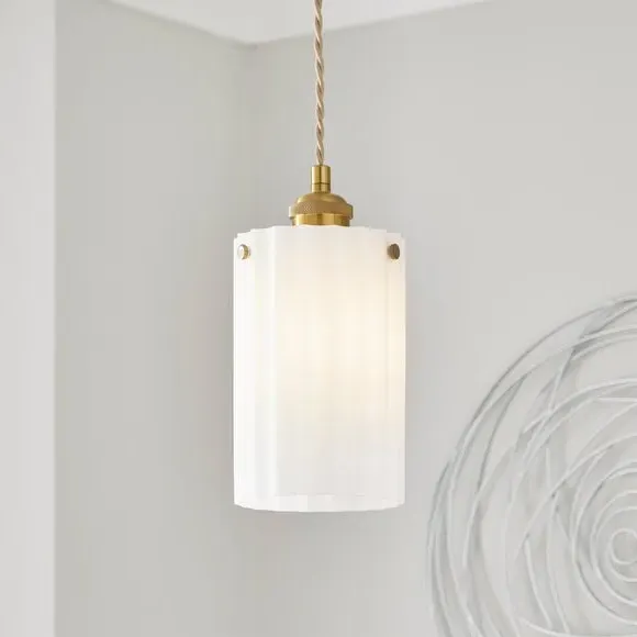 Ribbed Pendant Shade Easy Fit - Gold, Glass image