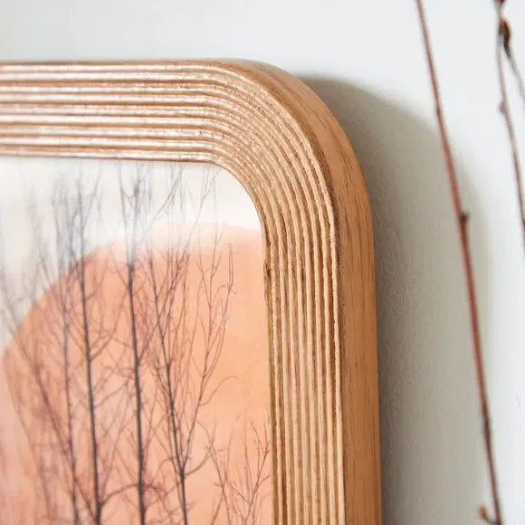 Ribbed Photo Frame - Natural, Wood