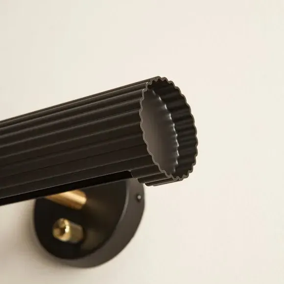 Ribbed Picture Light with Switch - Black