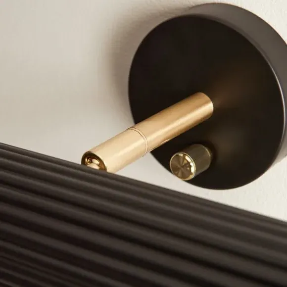 Ribbed Picture Light with Switch - Black