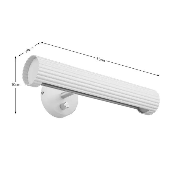 Ribbed Picture Light with Switch - Sandstone