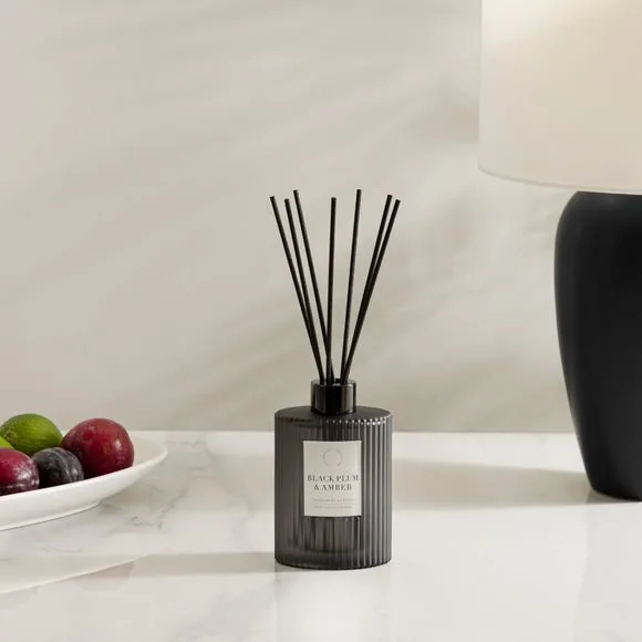 Ribbed Reed Diffuser - Black, Plum Patchouli image