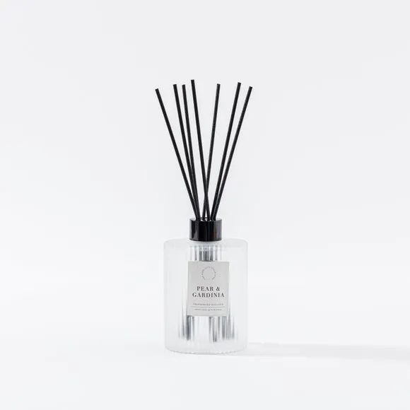 Ribbed Reed Diffuser - Pear Gardenia, Glass