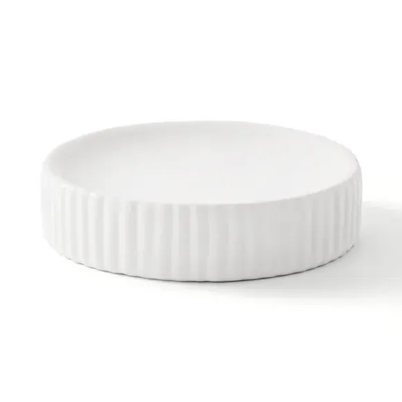 Ribbed Soap Dish - White, Ceramic