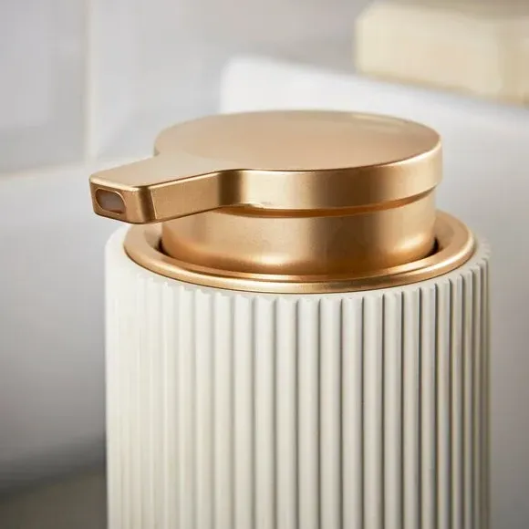 Ribbed Soap Dispenser - Grey, Resin