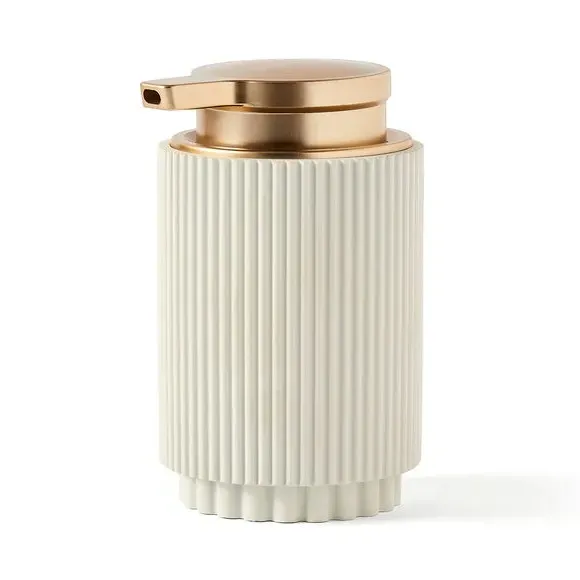 Ribbed Soap Dispenser - Grey, Resin