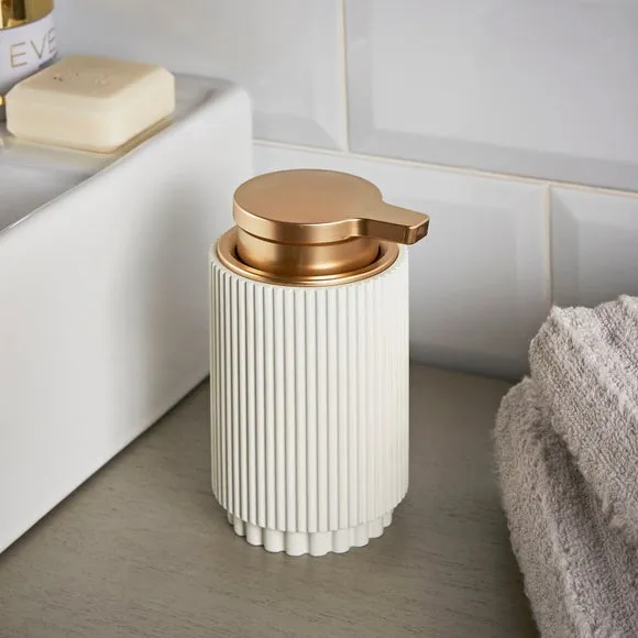 Ribbed Soap Dispenser - Grey, Resin image
