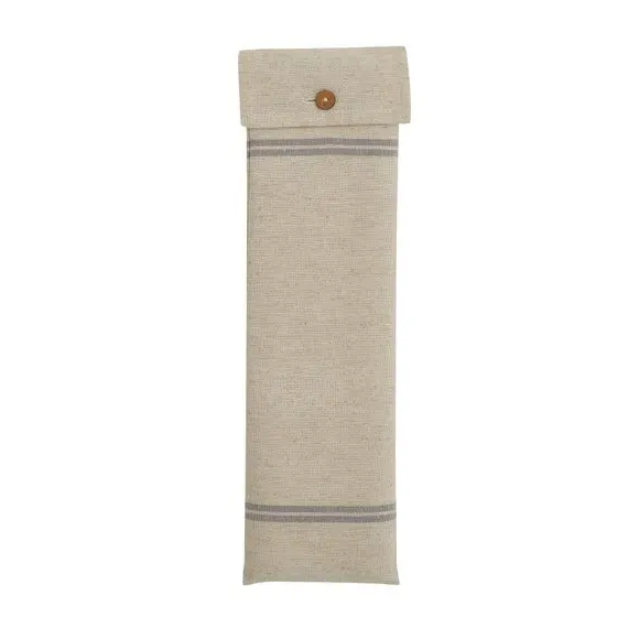 Ribbed Striped Table Runner - Grey, Cotton