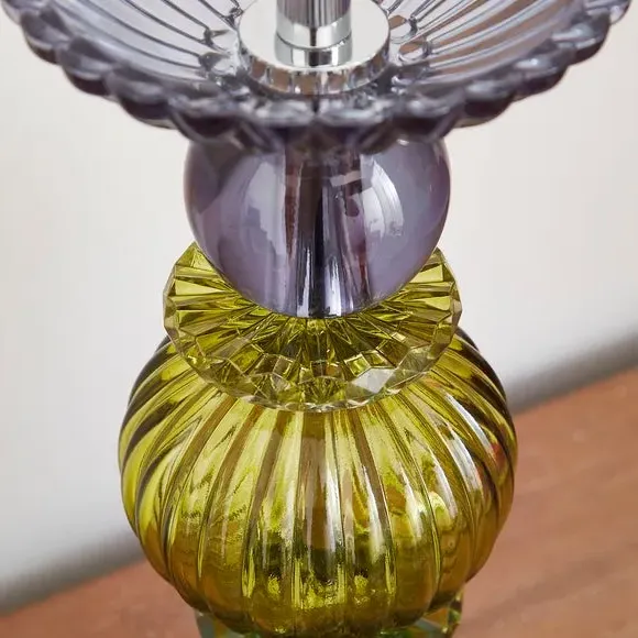 Ribbed Table Lamp Base - Blue, Glass