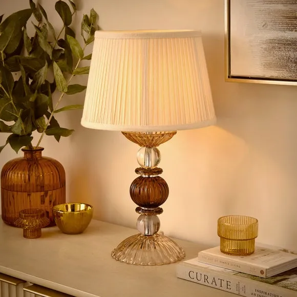 Ribbed Table Lamp Base - Champagne, Glass