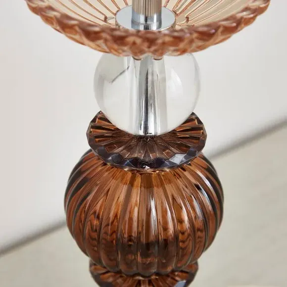 Ribbed Table Lamp Base - Champagne, Glass